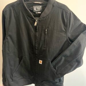 Carhartt Black Bomber Jacket with Ribbed Waistband